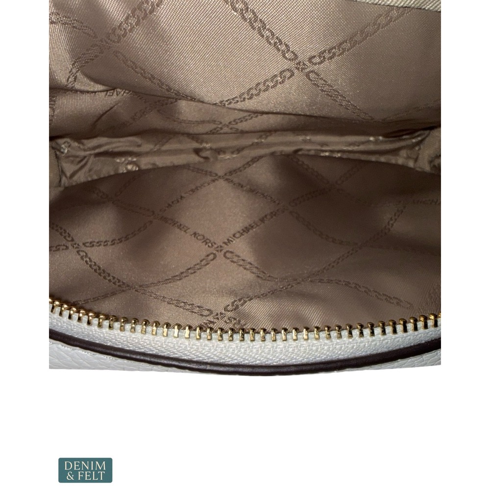 Michael Kors Bex Medium Pebbled Leather Backpack Optic White Leather Travel - Picture 12 of 16